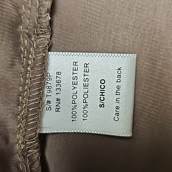 Love Tree Pants Size S Brown Elastic Waist High Rise Lightweight Silky Shiny - Picture 6 of 7